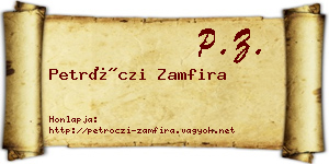 Petróczi Zamfira névjegykártya