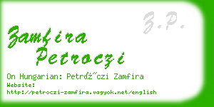 zamfira petroczi business card